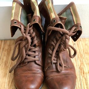 Brown Combat Boots - Size 7